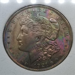 1921 Morgan S$1 SS MS-64 Obv