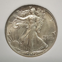 1942 Walking Liberty Half Dollar - A.U.+
